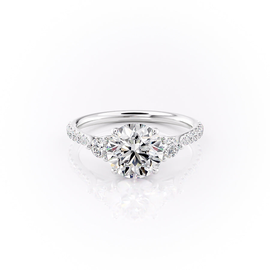 The Pave Lia Set With A 1.5 Carat Round Lab Diamond