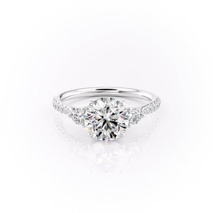 The Pave Lia Set With A 2.5 Carat Round Lab Diamond
