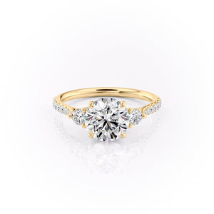 The Pave Lia Set With A 1 Carat Round Lab Diamond