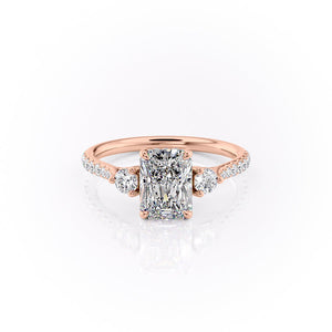 The Pave Lia Set With A 4.5 Carat Radiant Moissanite