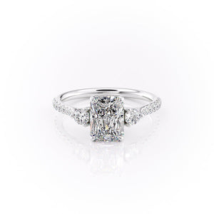 The Pave Lia Set With A 2.5 Carat Radiant Lab Diamond