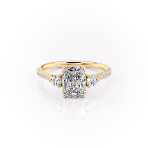 The Pave Lia Set With A 2 Carat Radiant Lab Diamond