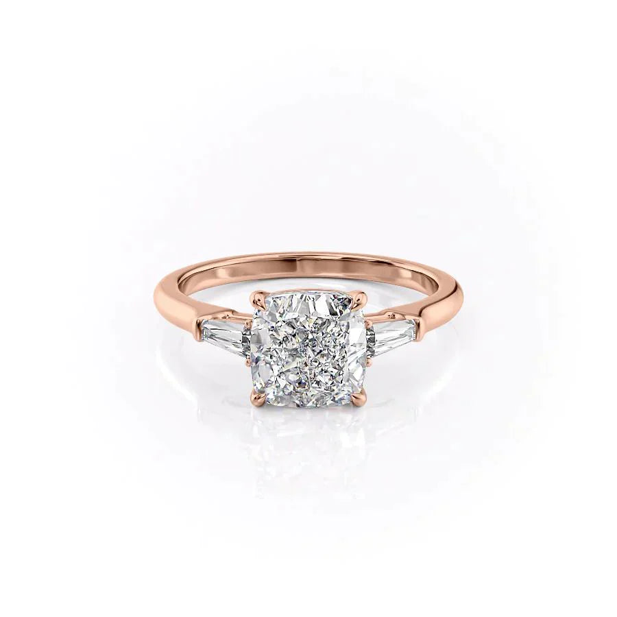 The Liv Set With A 1.5 Carat Cushion Moissanite