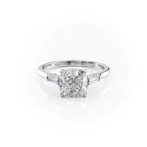 The Liv Set With A 3 Carat Cushion Lab Diamond
