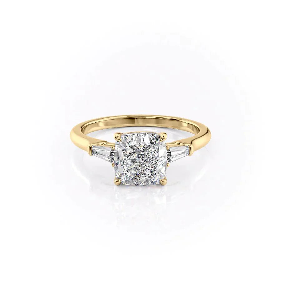 The Liv Set With A 1.5 Carat Cushion Moissanite