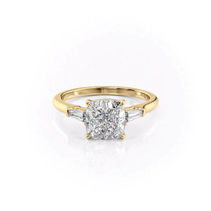 The Liv Set With A 3 Carat Cushion Lab Diamond