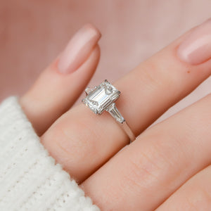 The Liv Set With A 2 Carat Emerald Lab Diamond
