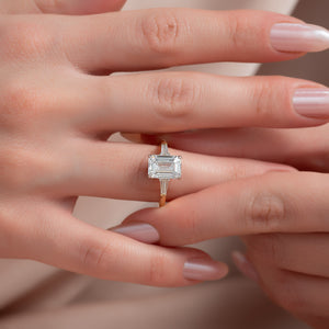 The Liv Set With A 2 Carat Emerald Lab Diamond