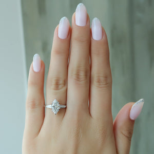 The Liv Set With A 2 Carat Marquise Lab Diamond