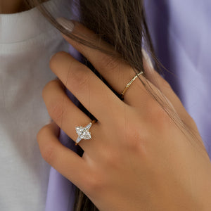 The Liv Set With A 3 Carat Marquise Lab Diamond