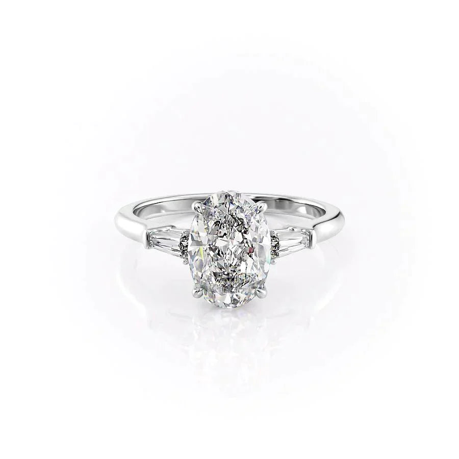 The Liv Set With A 3 Carat Oval Lab Diamond