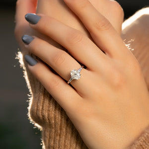 The Liv Set With A 2 Carat Oval Lab Diamond