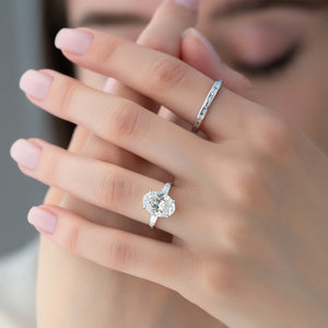The Liv Set With A 2 Carat Oval Lab Diamond