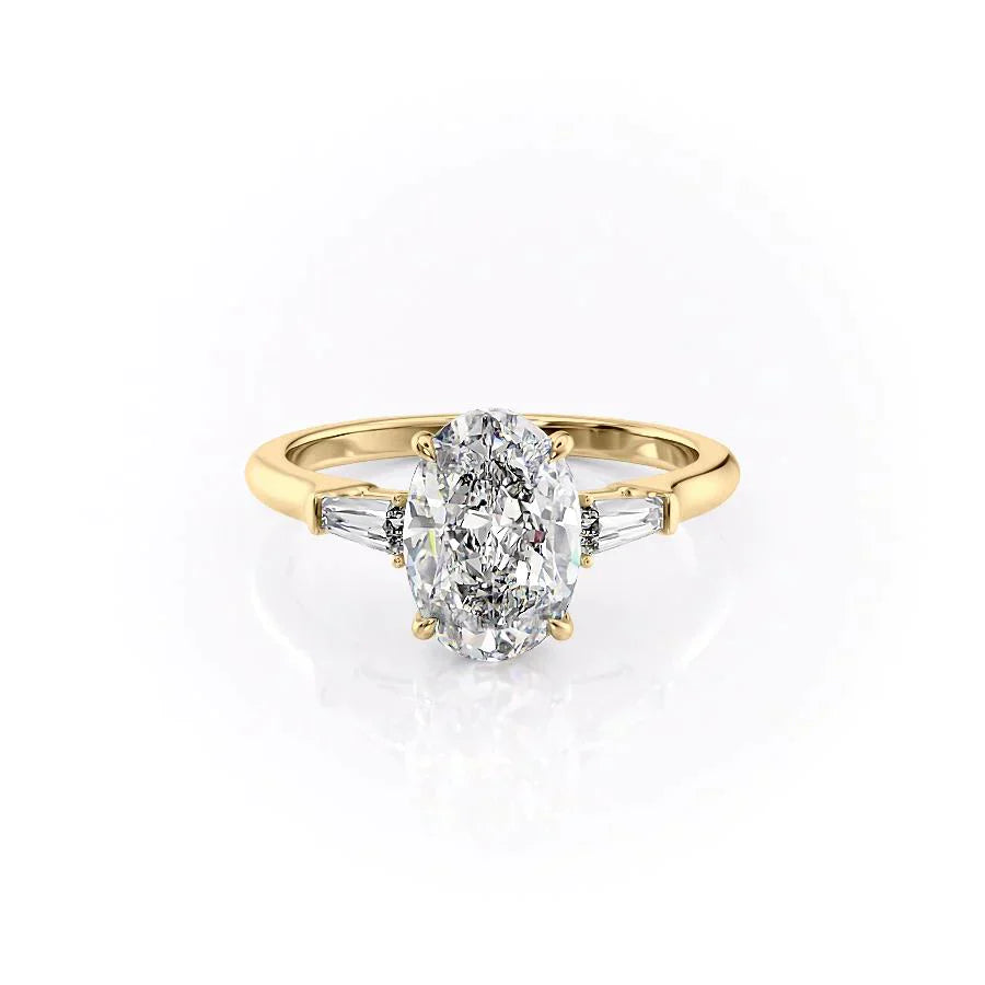 The Liv Set With A 2 Carat Oval Lab Diamond