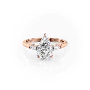 The Liv Set With A 1.5 Carat Pear Moissanite