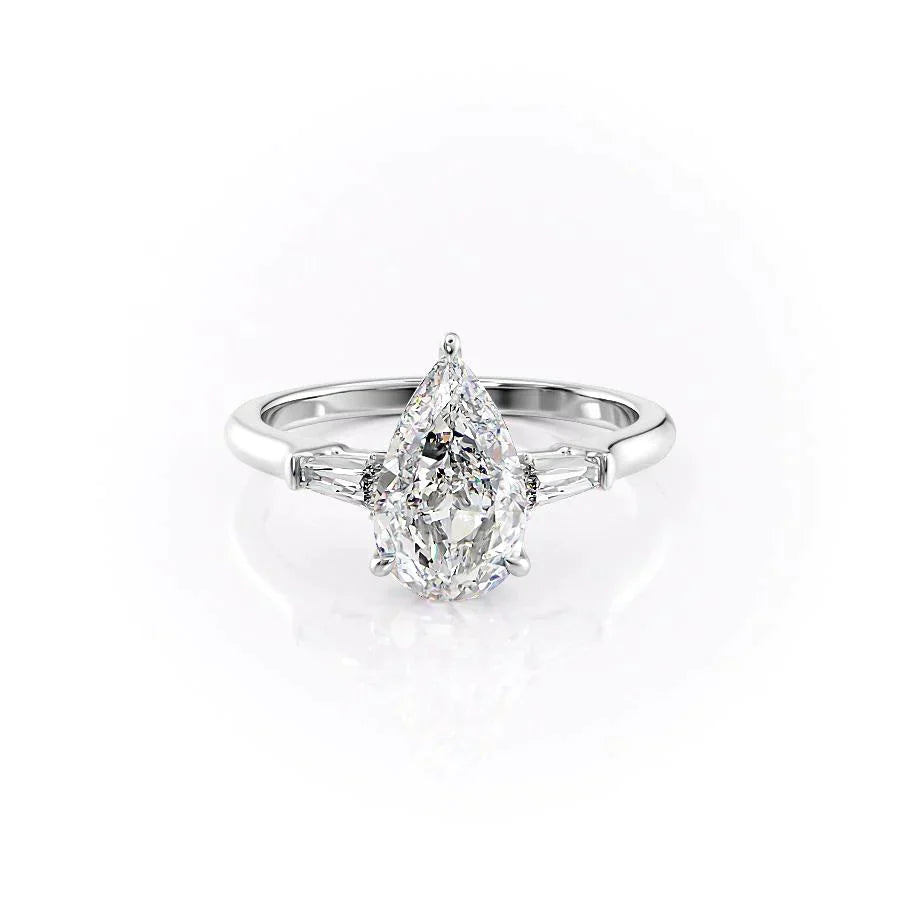 The Liv Set With A 4.5 Carat Pear Moissanite