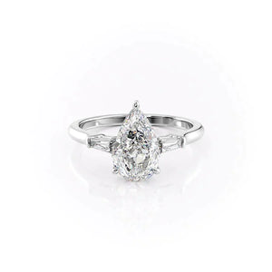 The Liv Set With A 4.5 Carat Pear Moissanite