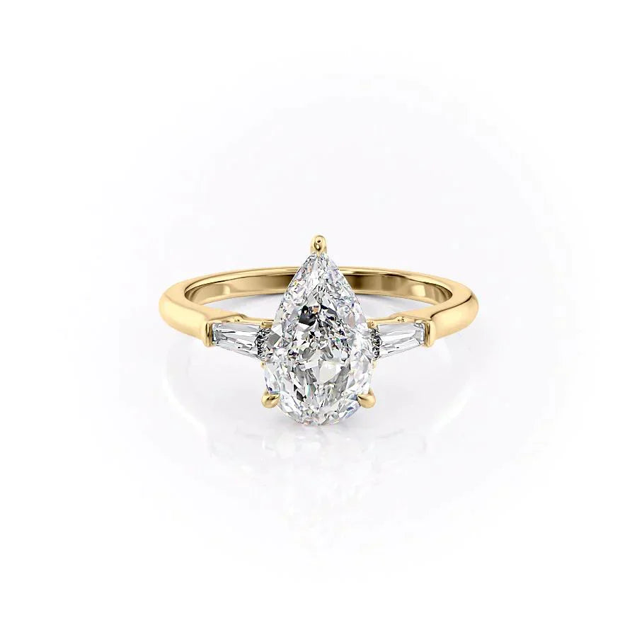 The Liv Set With A 3.5 Carat Pear Moissanite