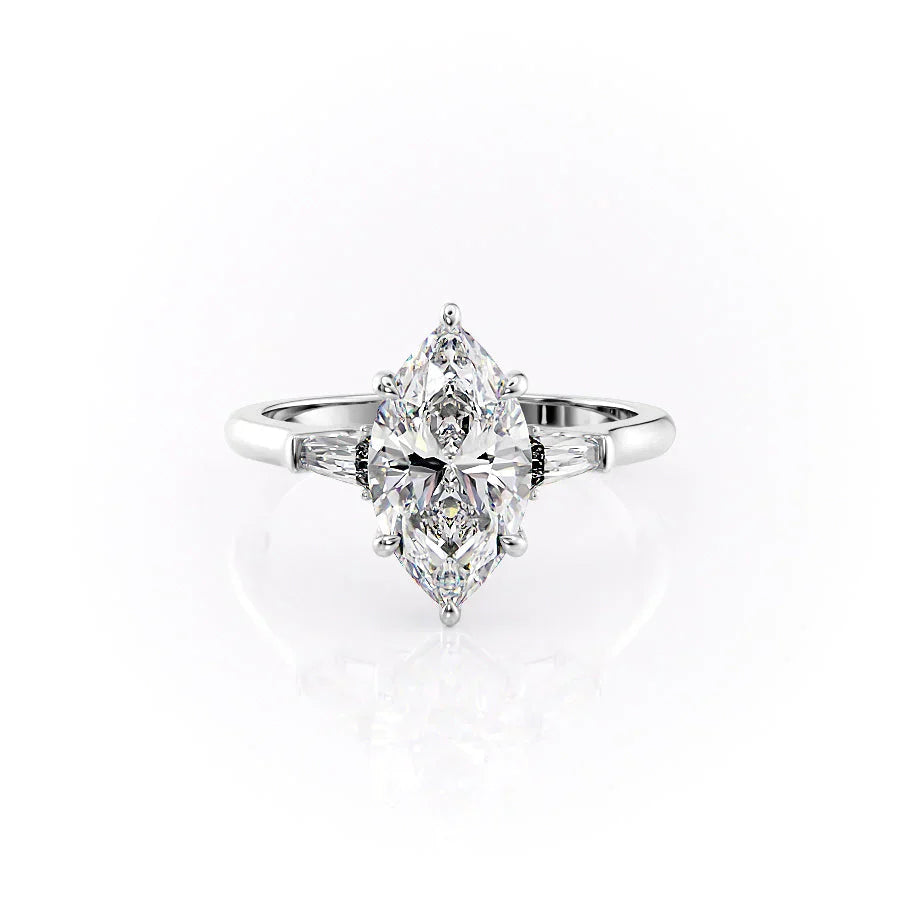 The Liv Set With A 3.5 Carat Marquise Moissanite