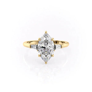 The Liv Set With A 3 Carat Marquise Lab Diamond