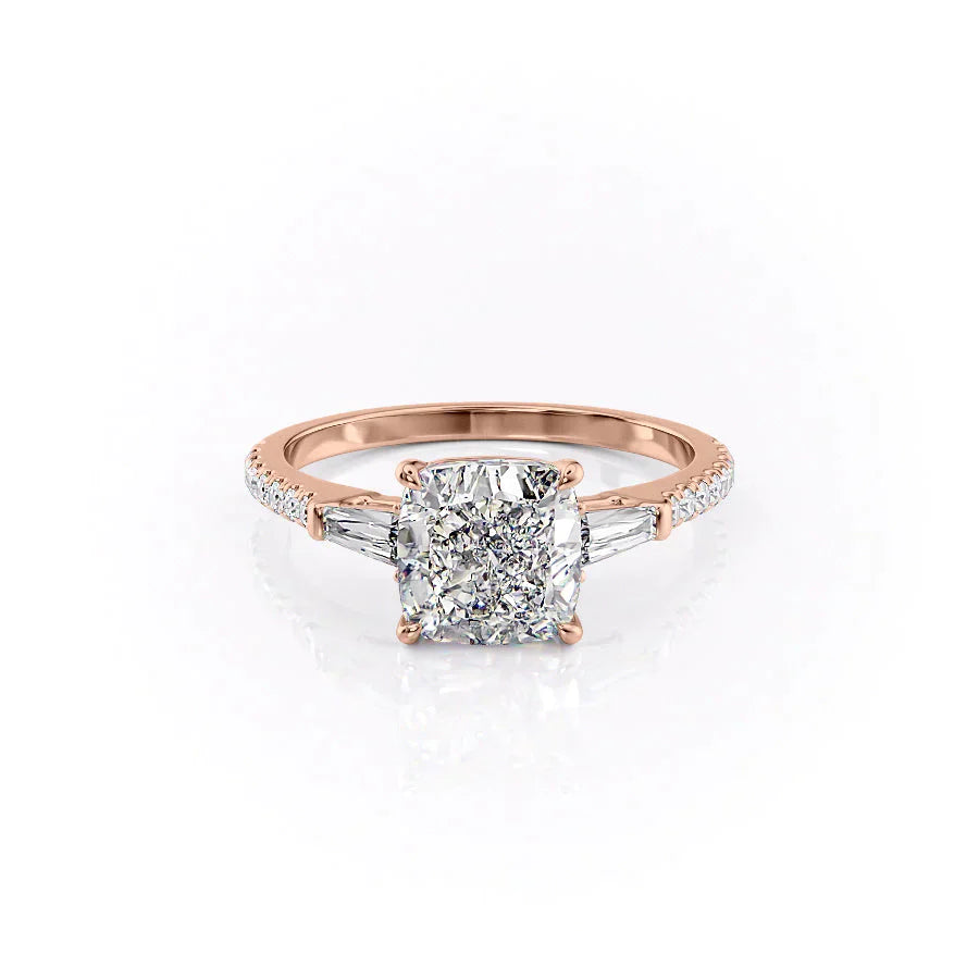 The Pave Liv Set With A 1 Carat Cushion Lab Diamond