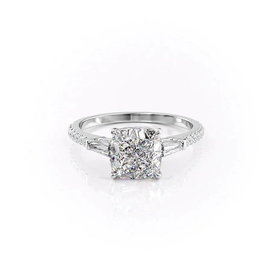 The Pave Liv Set With A Cushion Moissanite