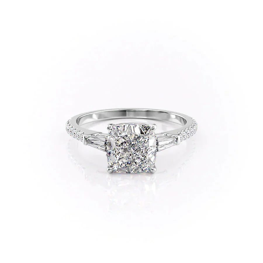 The Pave Liv Set With A 3 Carat Cushion Lab Diamond