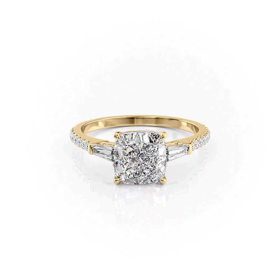 The Pave Liv Set With A 3 Carat Cushion Lab Diamond