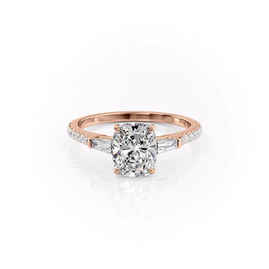 The Pave Liv Set With A Elongated Cushion Moissanite