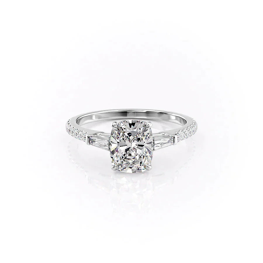 The Pave Liv Set With A Elongated Cushion Moissanite