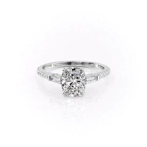 The Pave Liv Set With A Elongated Cushion Moissanite