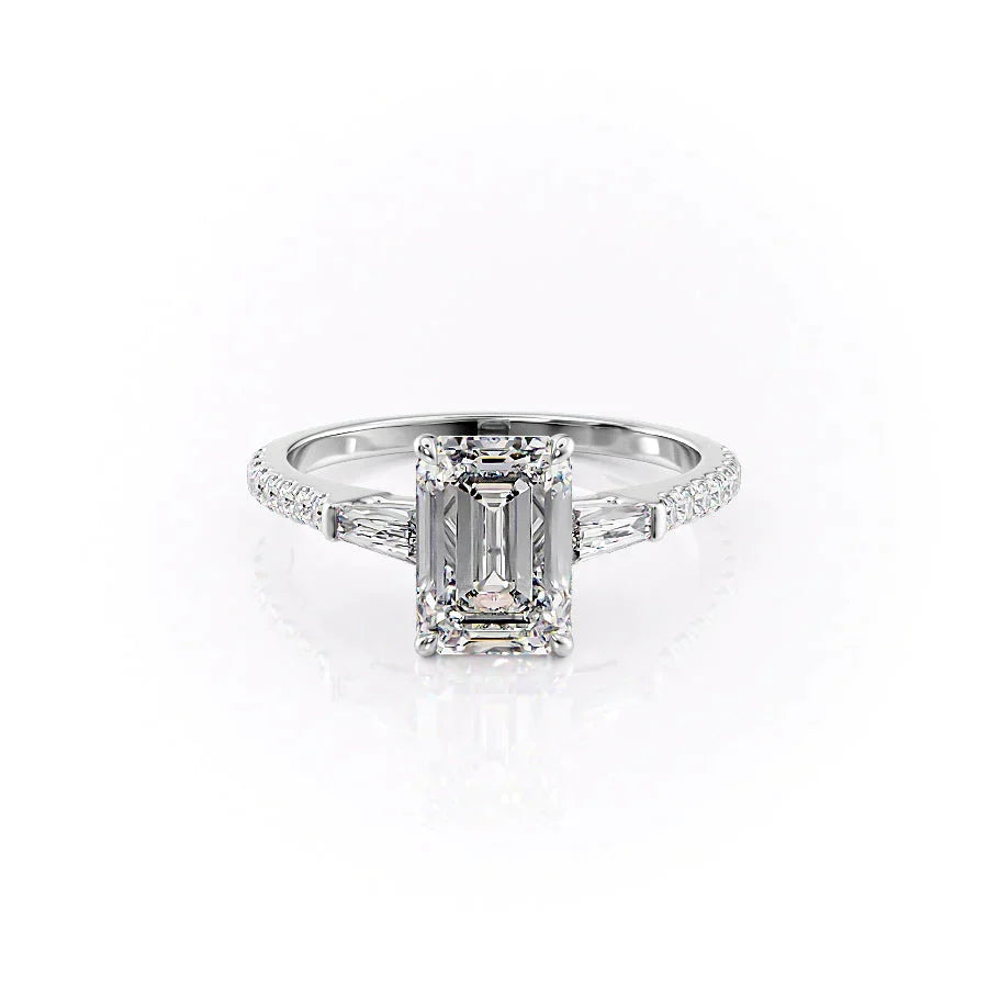 The Pave Liv Set With A Emerald Moissanite