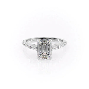 The Pave Liv Set With A Emerald Moissanite