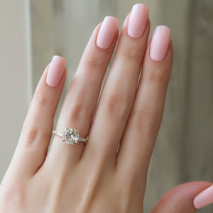 The Pave Liv Set With A 2 Carat Cushion Lab Diamond