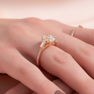 The Pave Liv Set With A 2 Carat Elongated Cushion Lab Diamond