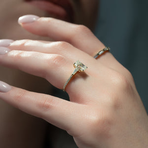 The Pave Liv Set With A 2 Carat Emerald Lab Diamond