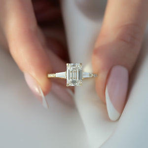 The Pave Liv Set With A 2 Carat Emerald Lab Diamond