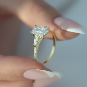 The Pave Liv Set With A 2 Carat Emerald Lab Diamond