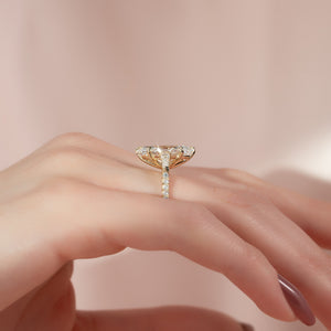 The Pave Liv Set With A 3 Carat Marquise Lab Diamond