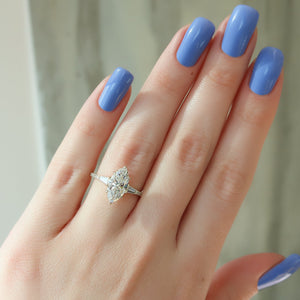 The Pave Liv Set With A 3 Carat Marquise Lab Diamond