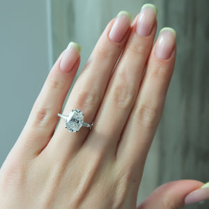 The Pave Liv Set With A 2 Carat Oval Lab Diamond