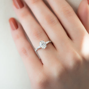 The Pave Liv Set With A 2 Carat Oval Lab Diamond