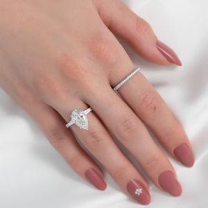 The Pave Liv Set With A 2 Carat Pear Lab Diamond