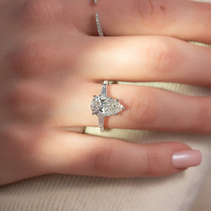 The Pave Liv Set With A 2 Carat Pear Lab Diamond