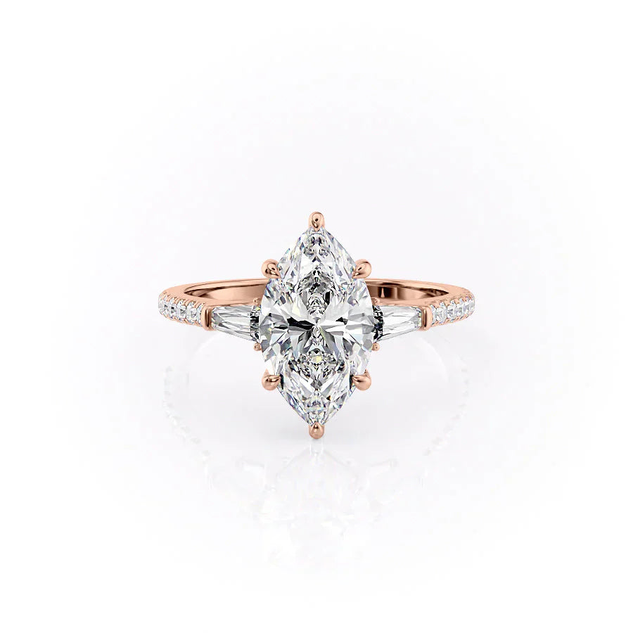 The Pave Liv Set With A 3.5 Carat Marquise Moissanite