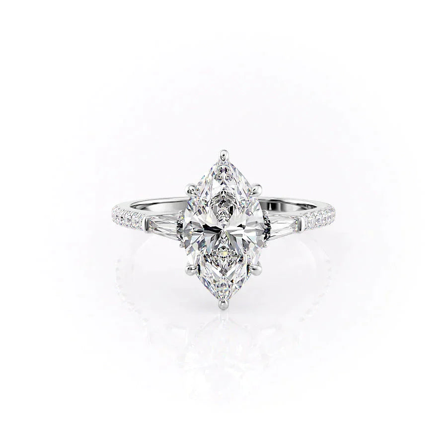 The Pave Liv Set With A 1.5 Carat Marquise Lab Diamond