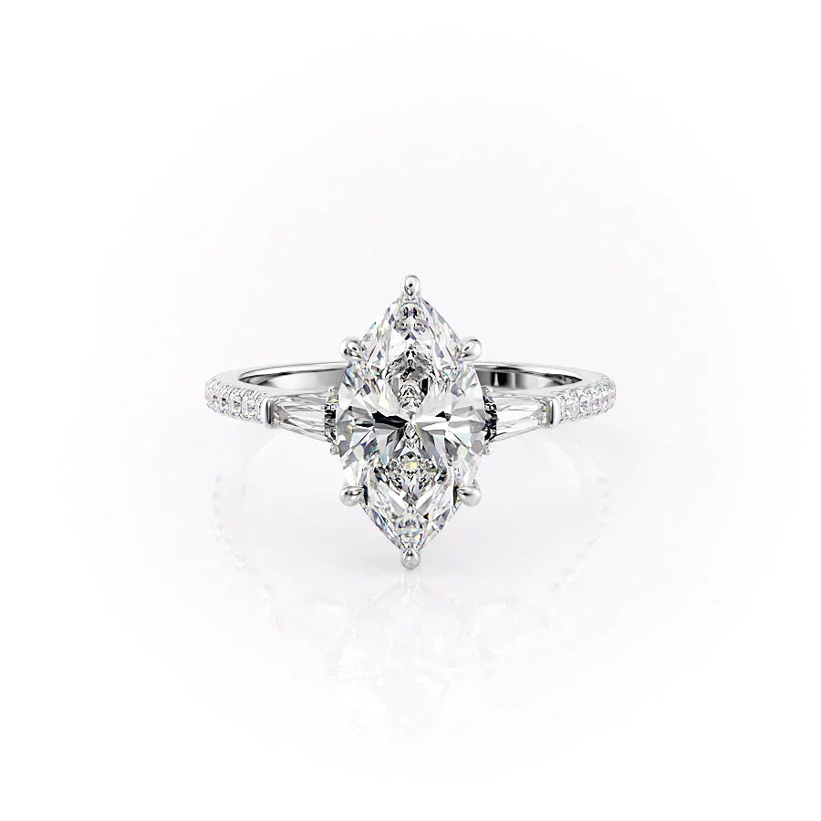 The Pave Liv Set With A 3.5 Carat Marquise Moissanite