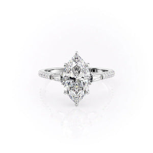 The Pave Liv Set With A 3.5 Carat Marquise Moissanite