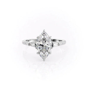 The Pave Liv Set With A 2.5 Carat Marquise Lab Diamond