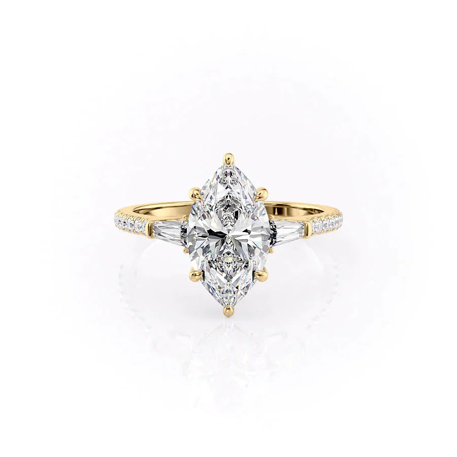 The Pave Liv Set With A 2.5 Carat Marquise Lab Diamond
